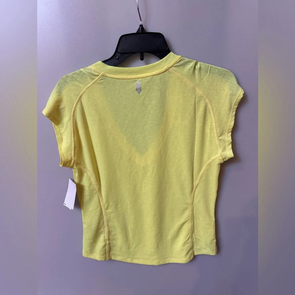 FP Movement True North V-Neck Ruched T-Shirt - Highlighter Size M - Picture 6 of 6